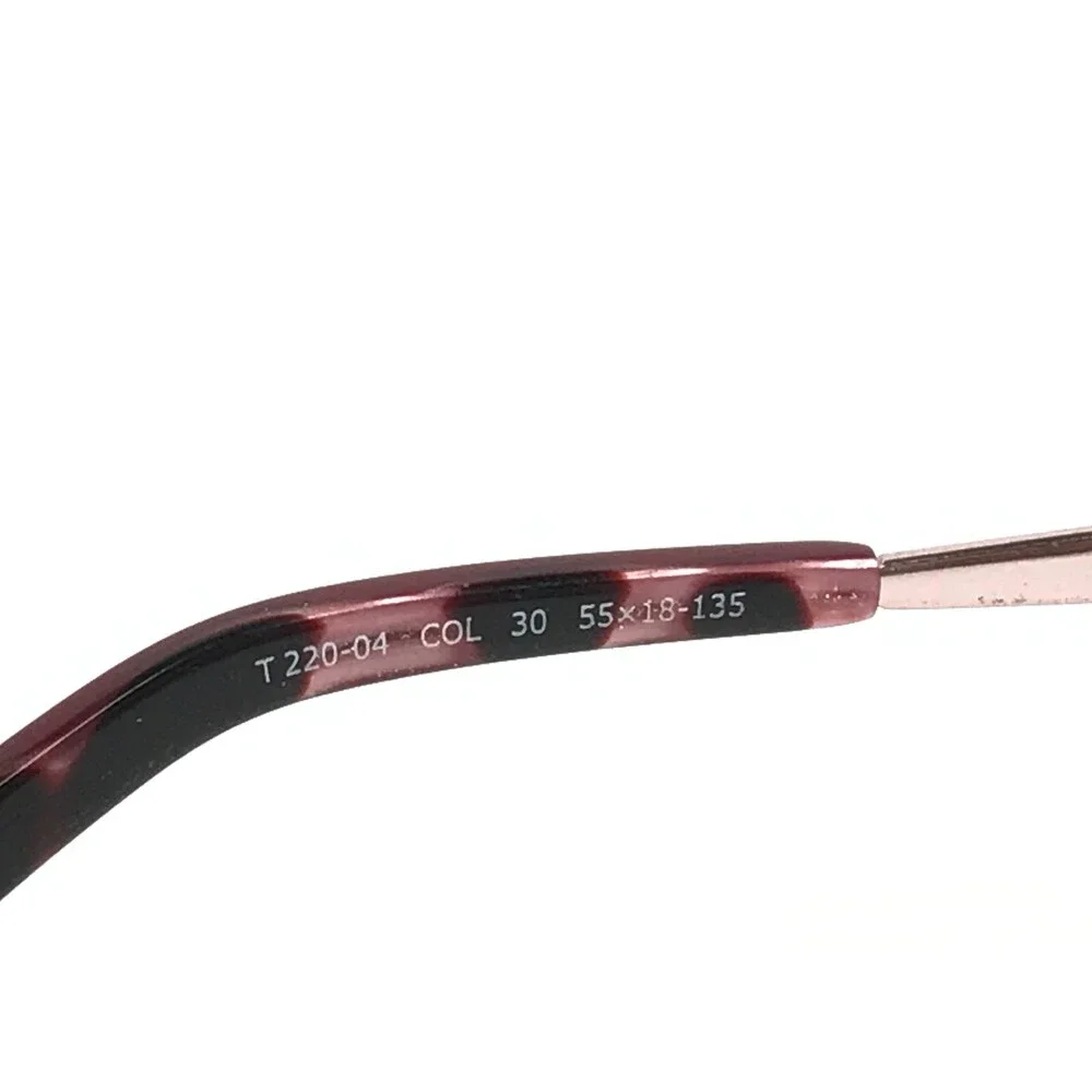 Titanium 220 T220-04 COL 30 Eyeglasses Frames Red Oval Full Rim 55-18-135